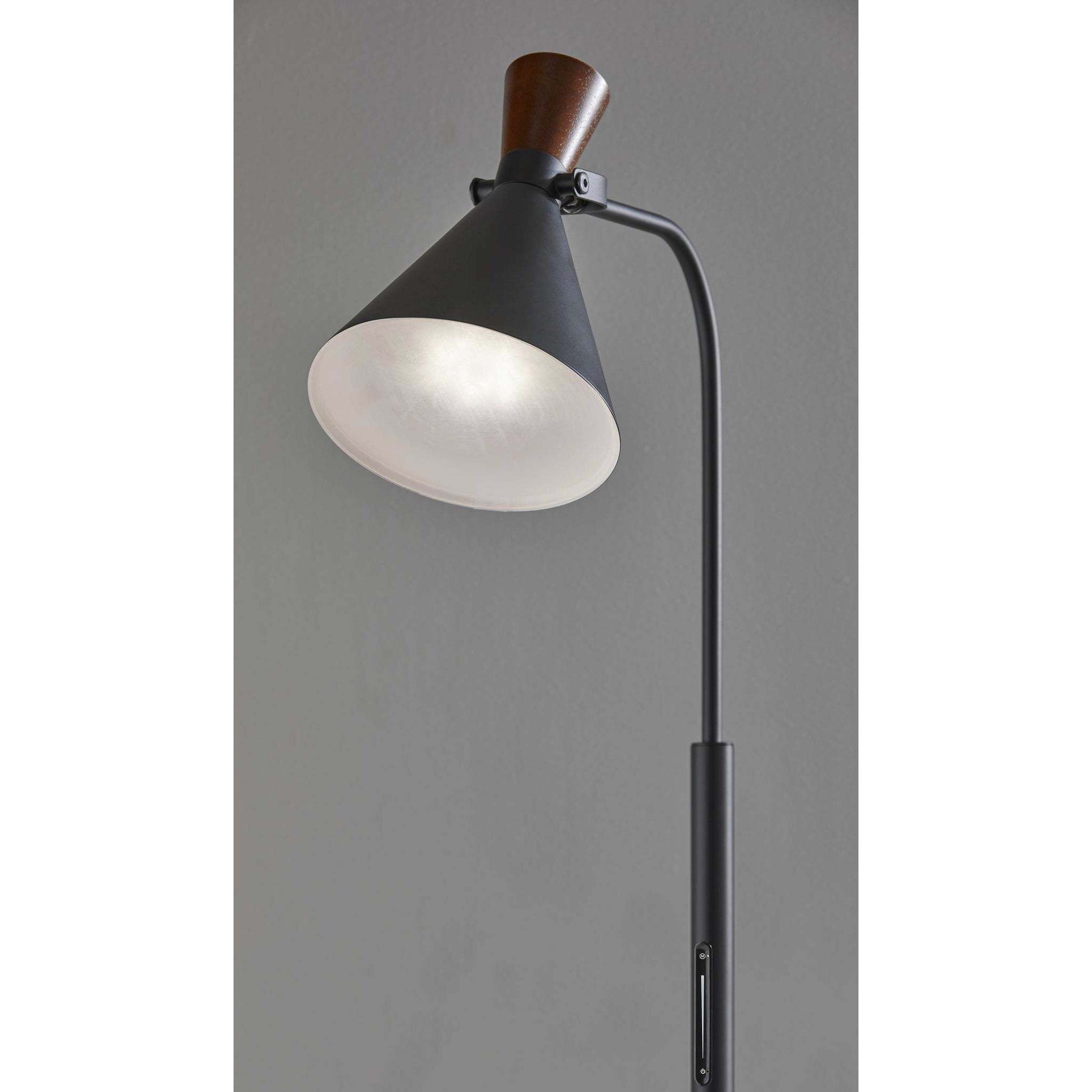Sophia 52 inch 6.00 watt Black/Walnut Floor Lamp Portable Light