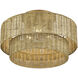 Weavington 3 Light 18 inch Antique Gold Leaf Semi Flush Mount Ceiling Light, Large