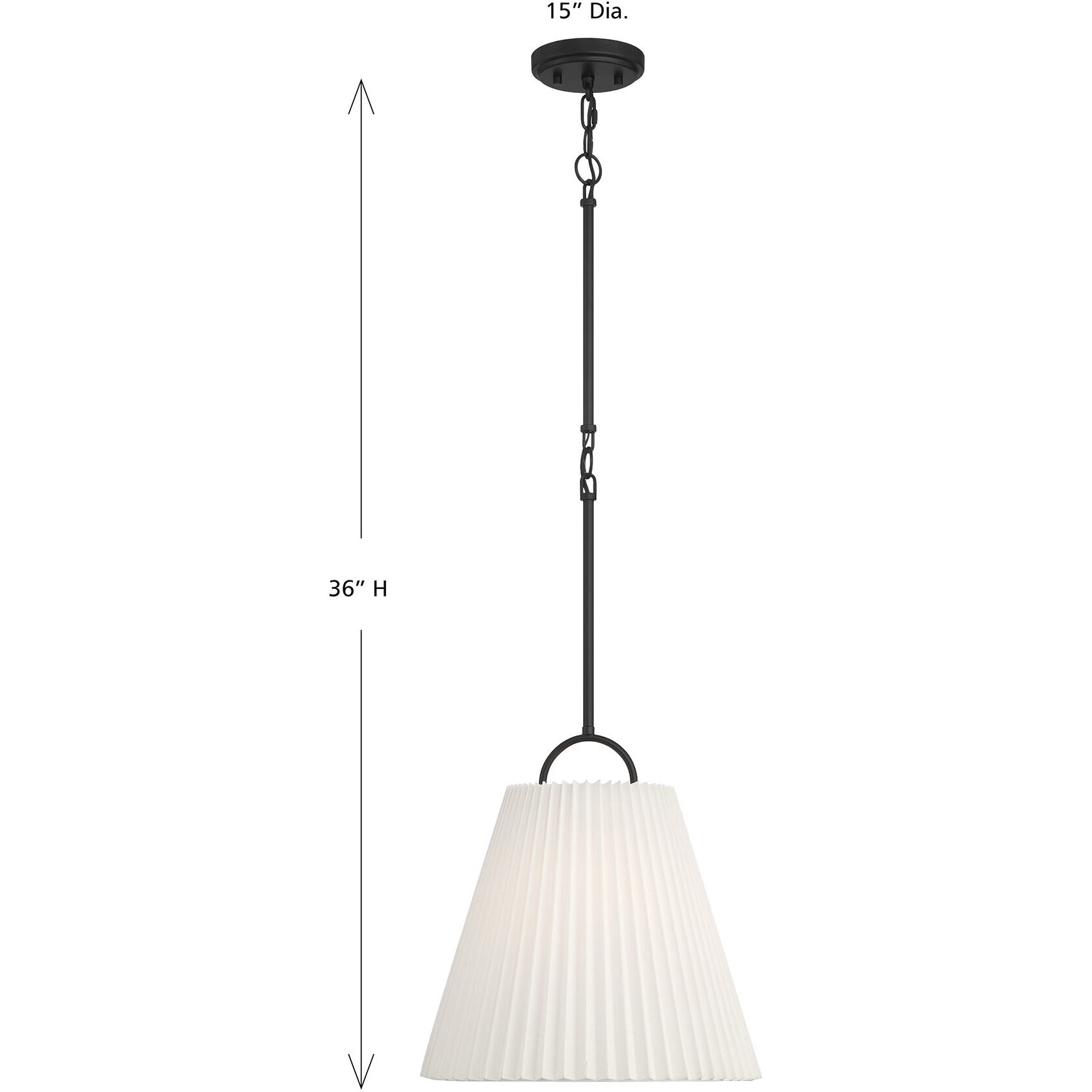 Scandinavian 1 Light 15 inch Matte Black Pendant Ceiling Light