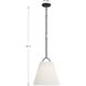 Scandinavian 1 Light 15 inch Matte Black Pendant Ceiling Light