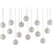 Finhorn 15 Light 48 inch Painted Silver/Pearl Multi-Drop Pendant Ceiling Light