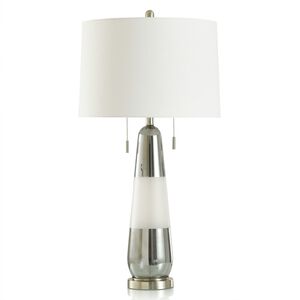 Deda 35.5 inch 60 watt Frosted White and Polished Steel Table Lamp Portable Light