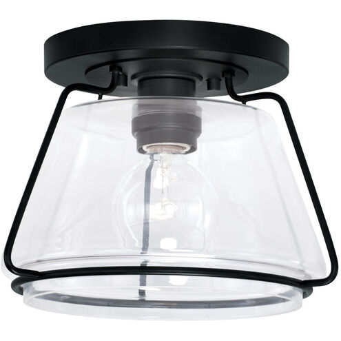Elijah 1 Light 10.5 inch Matte Black Flush Mount Ceiling Light