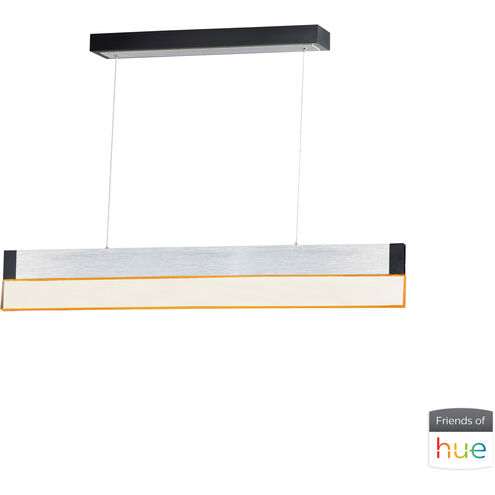 iBar LED 41.75 inch Brushed Aluminum Linear Pendant Ceiling Light in Brushed Black