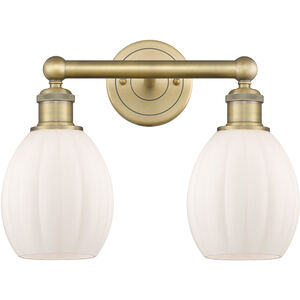Eaton 2 Light 14.5 inch Brushed Brass and Matte White Bath Vanity Light Wall Light