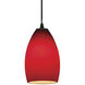 Champagne 1 Light 5 inch Oil Rubbed Bronze Pendant Ceiling Light in Red