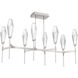 Aalto LED Beige Silver Linear Pendant Ceiling Light in 3000K LED, Metallic Beige Silver, Optic Rib Clear, Belvedere