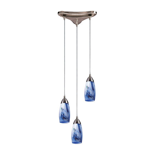 Castle 3 Light 10 inch Satin Nickel Mini Pendant Ceiling Light