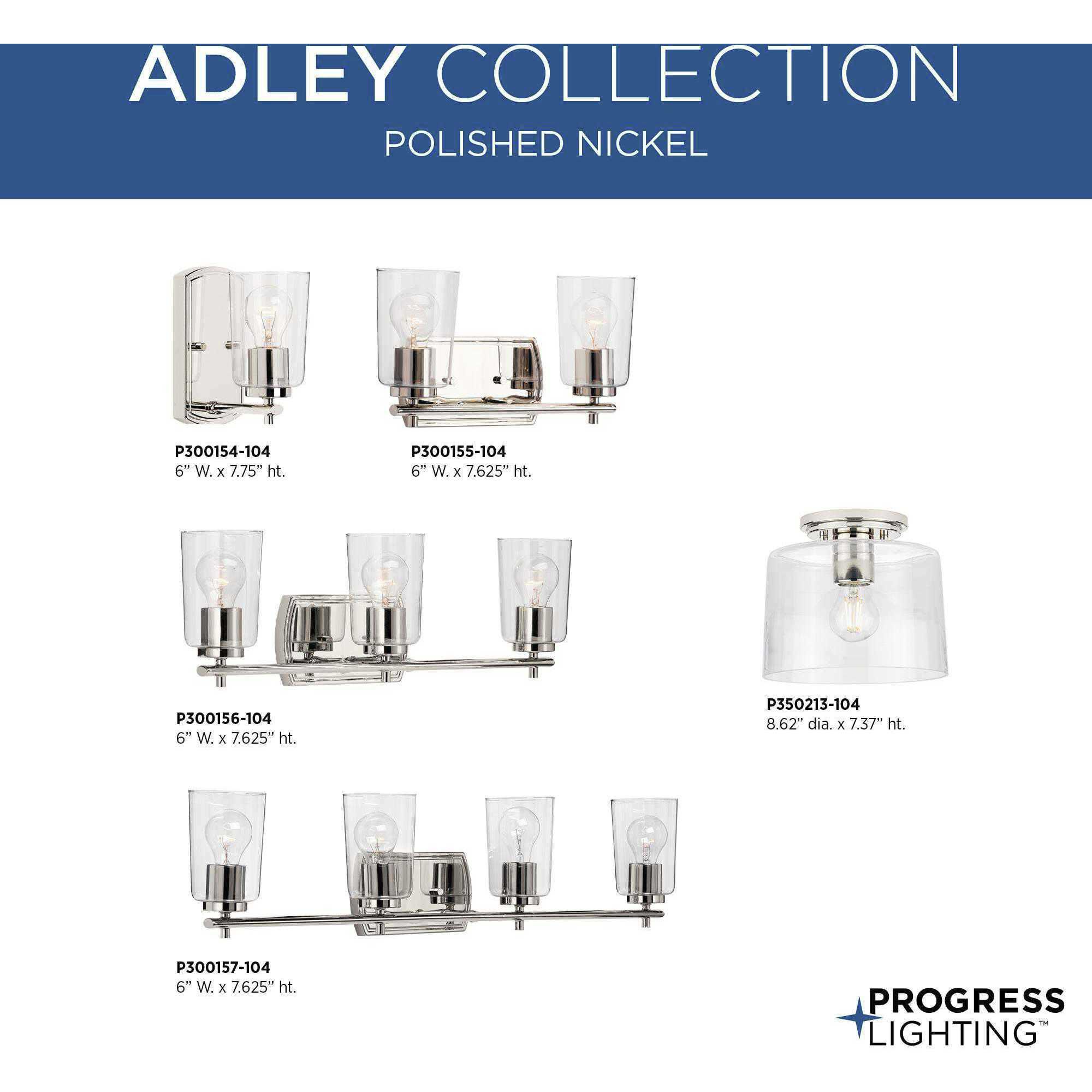 Adley 4 Light 32 inch Polished Nickel Bath Vanity Wall Light