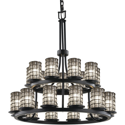 Wire Glass 21 Light 33 inch Matte Black Chandelier Ceiling Light, Choices