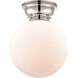 Aditi X-Large Beacon 1 Light 10 inch Polished Nickel Flush Mount Ceiling Light in Matte White Glass, Aditi