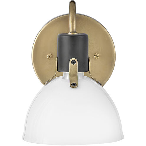 Argo LED 7 inch Heritage Brass with Black Vanity Light Wall Light