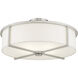 Wesley 3 Light 16 inch Brushed Nickel Semi-Flush Mount Ceiling Light