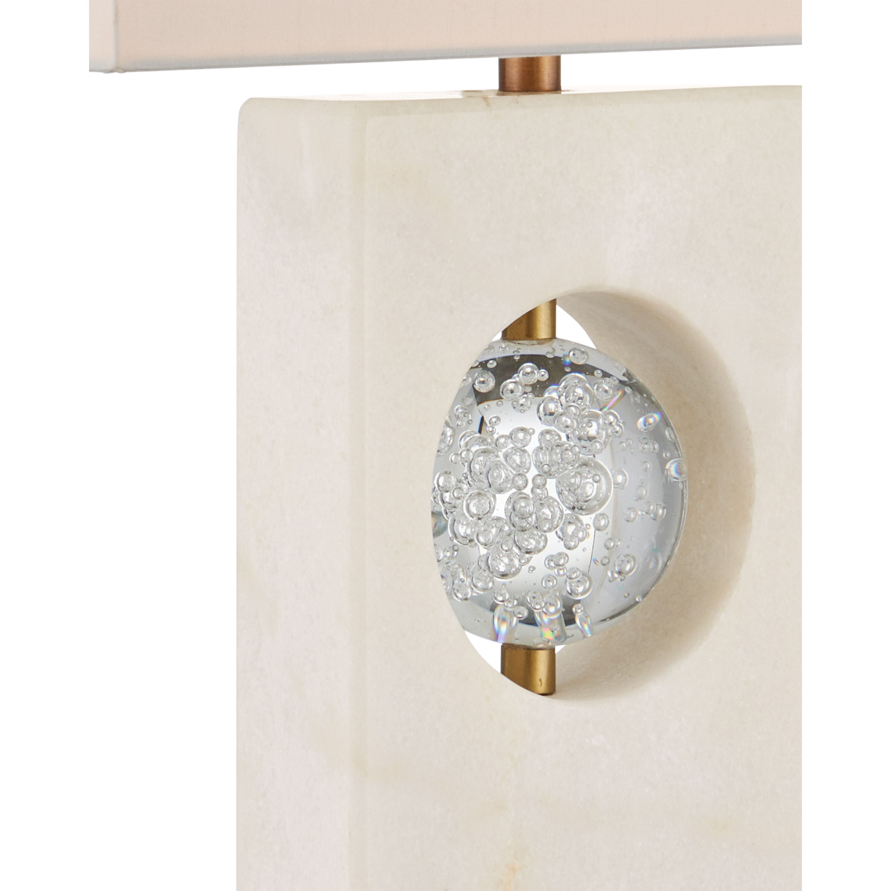 Radiant 27 inch 150 watt White/Clear/Antique Brass Table Lamp Portable Light