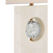Radiant 27 inch 150 watt White/Clear/Antique Brass Table Lamp Portable Light