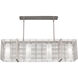 Downtown Mesh LED Beige Silver Linear Pendant Ceiling Light in Metallic Beige Silver, Frosted, 2700K LED