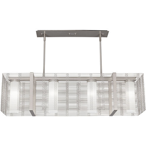 Downtown Mesh 4 Light 44.6 inch Flat Bronze Linear Pendant Ceiling Light in E26 Incandescent, Frosted