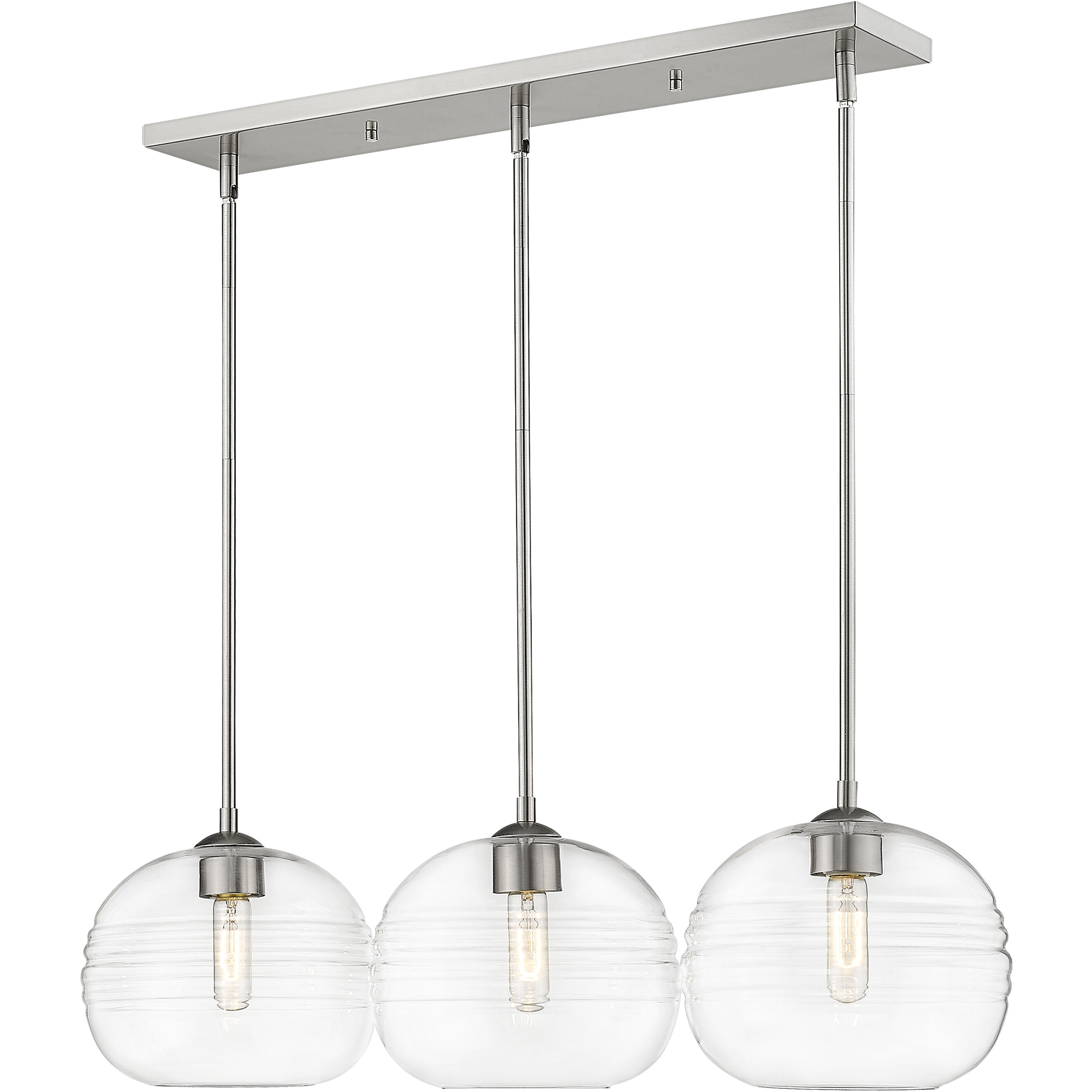 Harmony 3 Light 36 inch Brushed Nickel Linear Chandelier Ceiling Light
