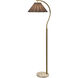 Vivienne 64 inch 100 watt White Marble and Polished Brass Floor Lamp Portable Light in Off-Brown Shade