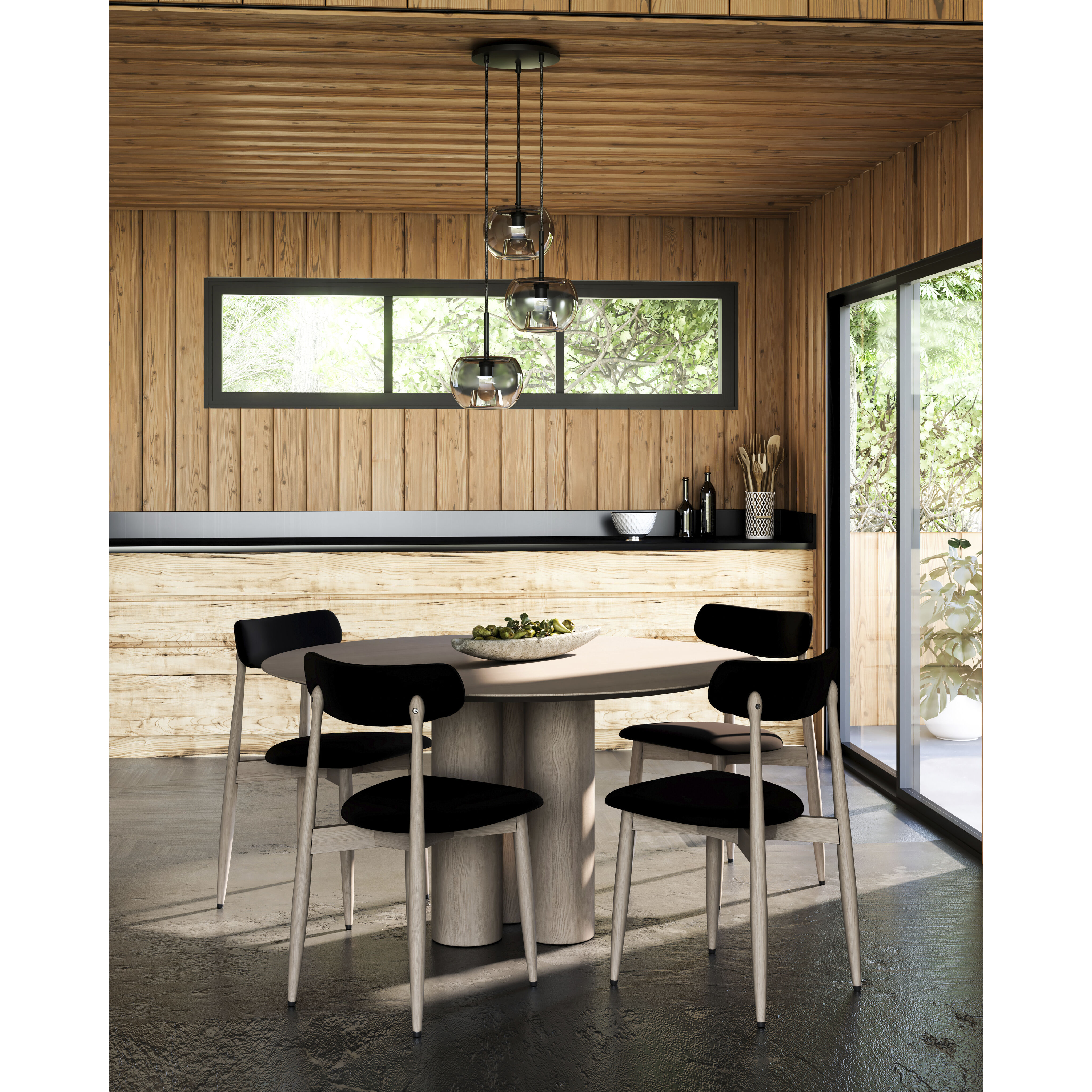 Samar 3 Light 14 inch Black/Smoked Chandelier Ceiling Light in Transition Smoked Glass