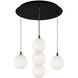 Bolla LED 15.75 inch Black Multi Pendant Ceiling Light in Opal Glass