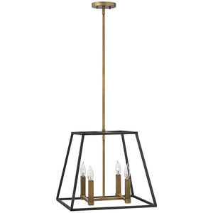 Fulton LED 18 inch Bronze with Heirloom Brass Indoor Foyer Pendant Ceiling Light