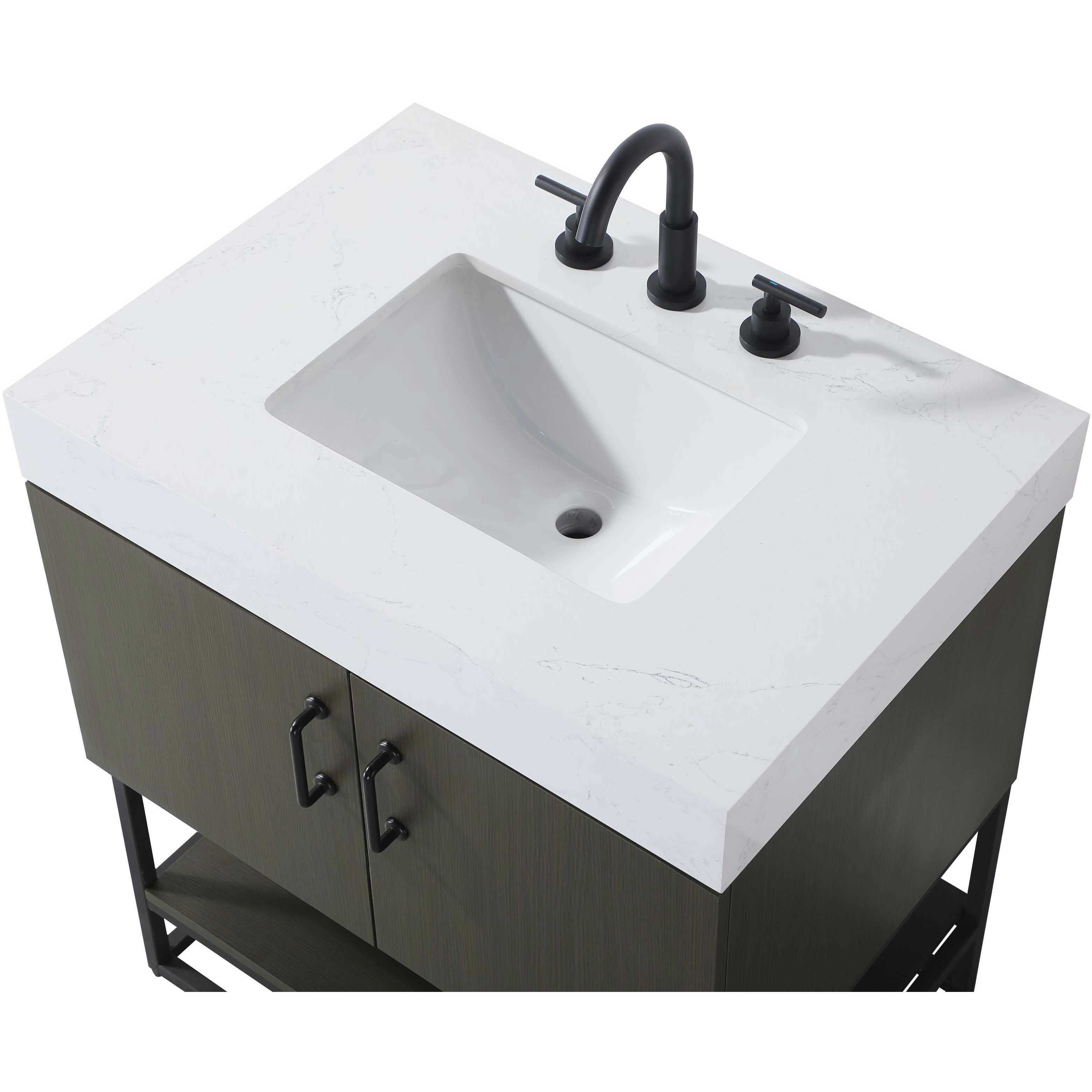 Caroline 30 X 34 inch Mocha Brown Bathroom Vanity Cabinet