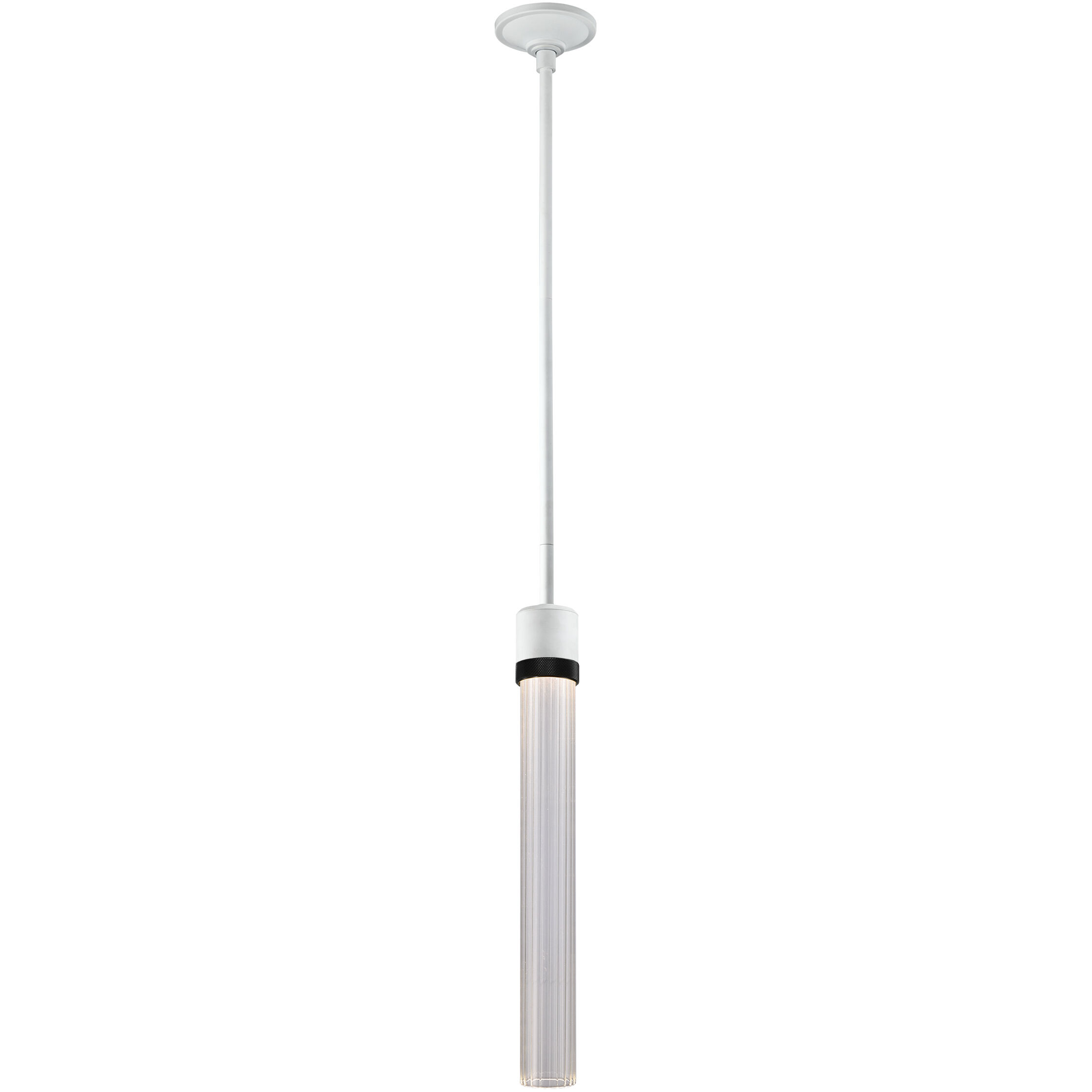 Zigrina 1 Light 5.13 inch Matte White with Satin Brushed Black Pendant Ceiling Light