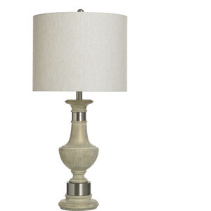 Cameron 32 inch 100.00 watt Malta Cream and Silver Table Lamp Portable Light