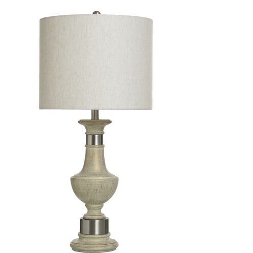 Cameron 32 inch 100.00 watt Malta Cream and Silver Table Lamp Portable Light