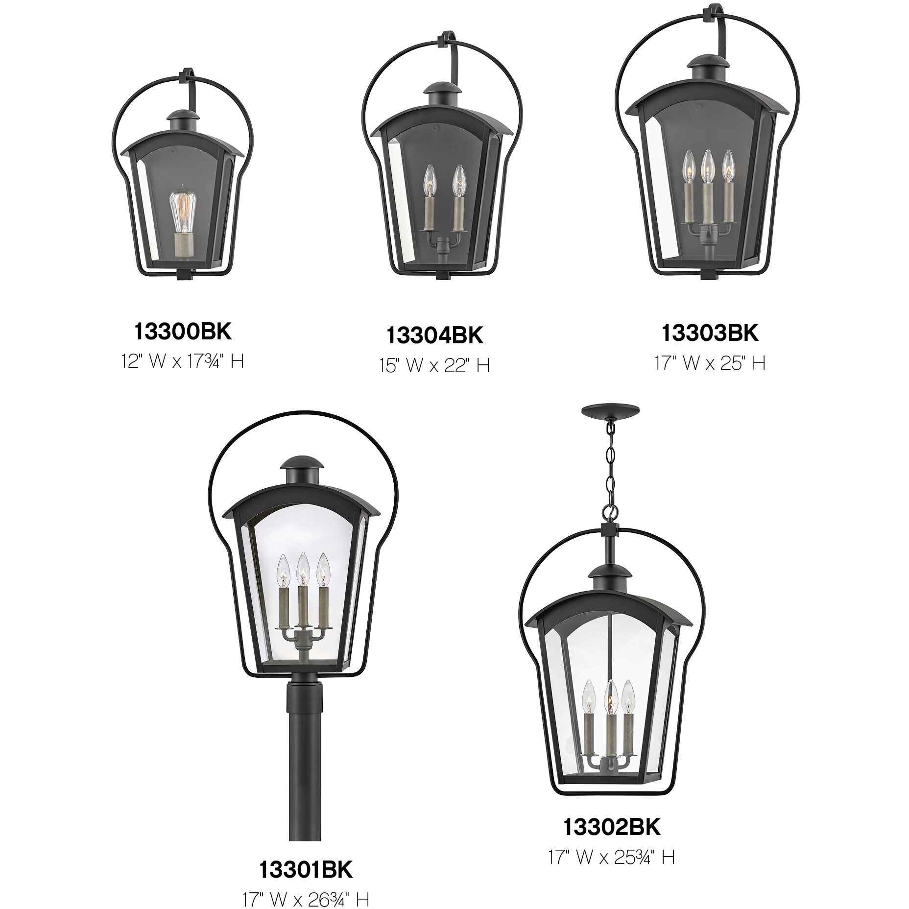 Heritage Yale 3 Light 17 inch Black with Burnished Bronze Outdoor Hanging Lantern