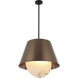 Rock On 6 Light 26 inch Brontourage and Matte Black Pendant Ceiling Light