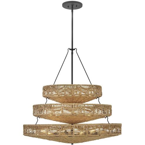 Ophelia 30 inch Black Indoor Chandelier Ceiling Light in Natural