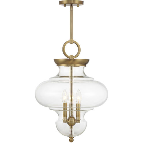 Bergdorf 3 Light 15 inch Warm Brass Pendant Ceiling Light