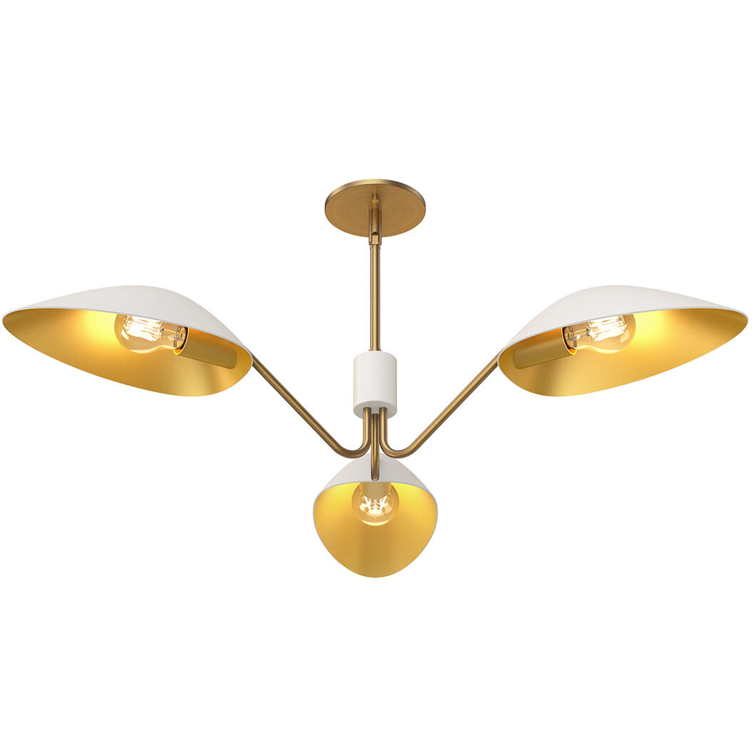 Alora Mood Oscar Pendant Ceiling Light in Aged Gold and White