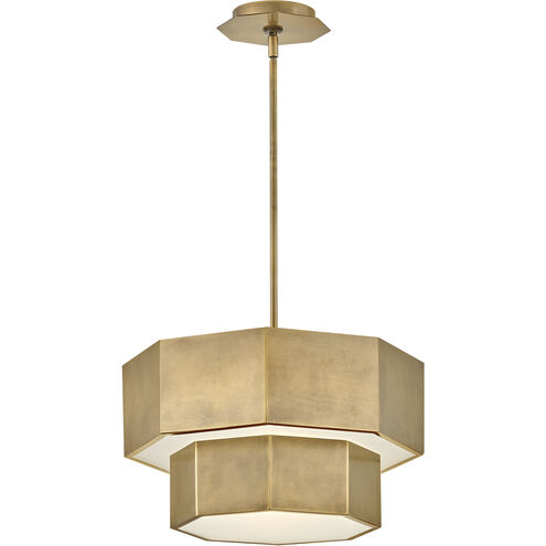Facet 5 Light 16.5 inch Heritage Brass Pendant Ceiling Light