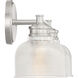 Transitional 2 Light 16 inch Brushed Nickel Bathroom Vanity Light Wall Light