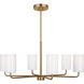 Rhett 6 Light 32 inch Satin Brass Chandelier Ceiling Light