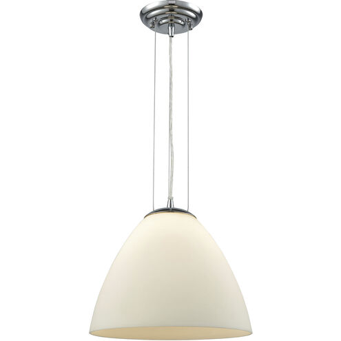Merida 1 Light 12 inch Polished Chrome with White Mini Pendant Ceiling Light