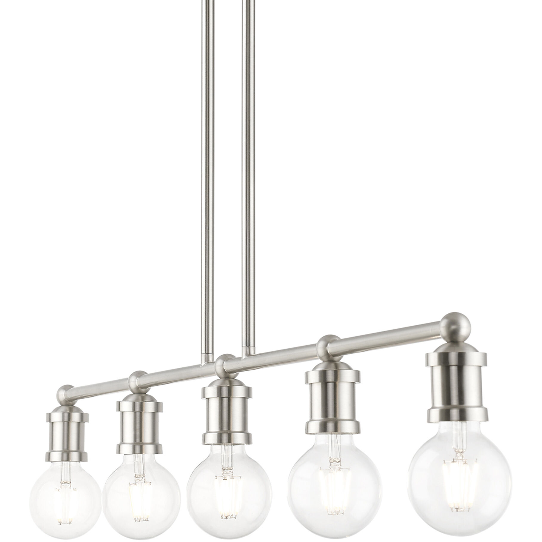 Lansdale 5 Light 40 inch Brushed Nickel Linear Chandelier Ceiling Light, Large