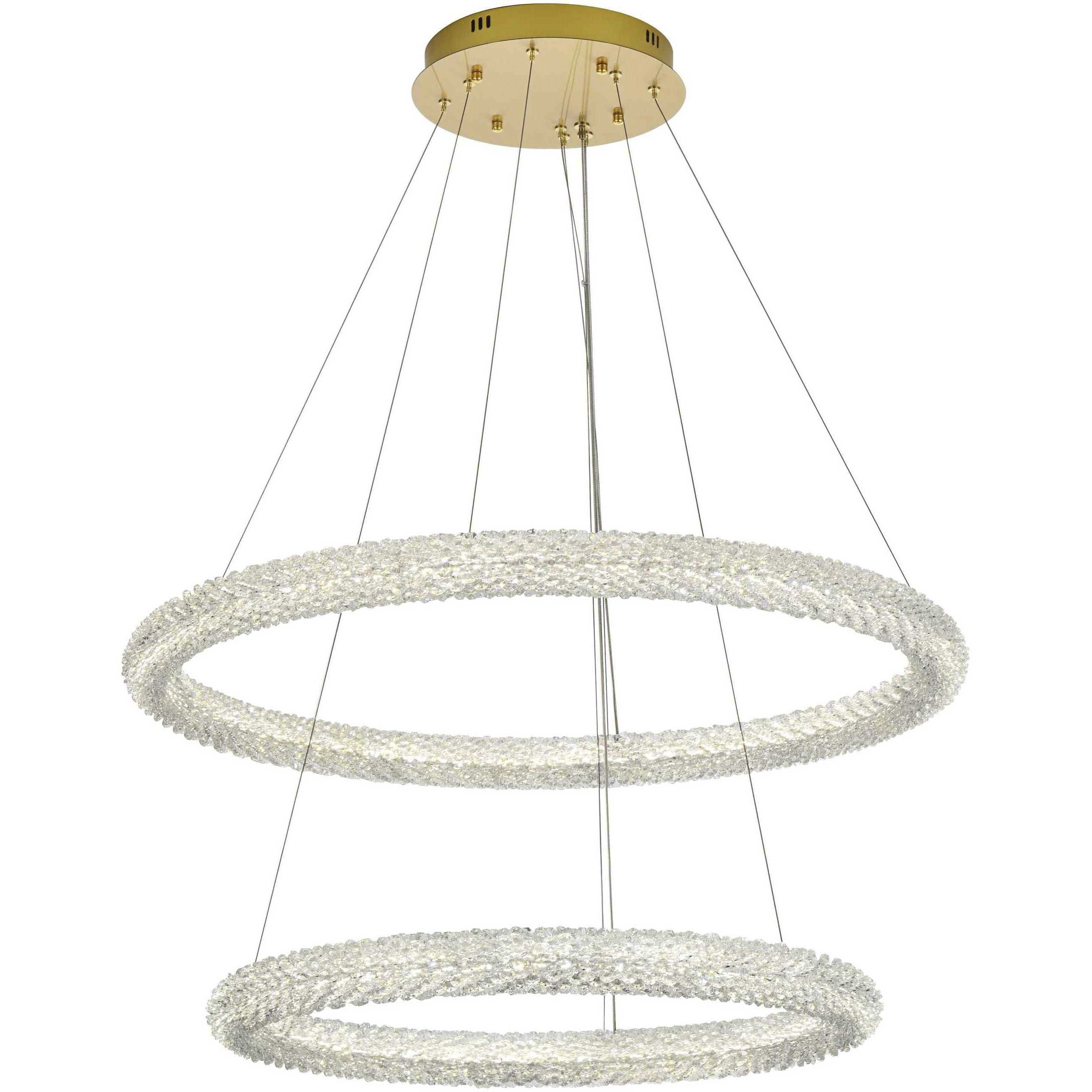 Bowen 2 Light 35.5 inch Satin Gold Chandelier Ceiling Light