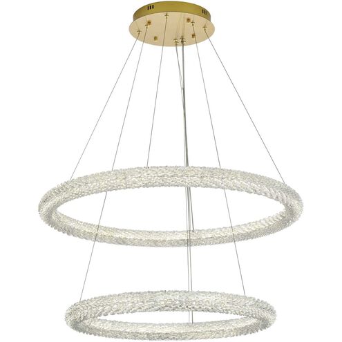 Bowen 2 Light 35.5 inch Satin Gold Chandelier Ceiling Light