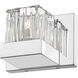 Fallon 1 Light 6 inch Chrome Wall Sconce Wall Light in G9, Clear Ribbed and Frosted