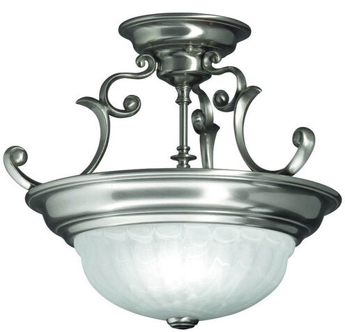 Richland 2 Light 17 inch Satin Nickel Semi-Flush Mount Ceiling Light