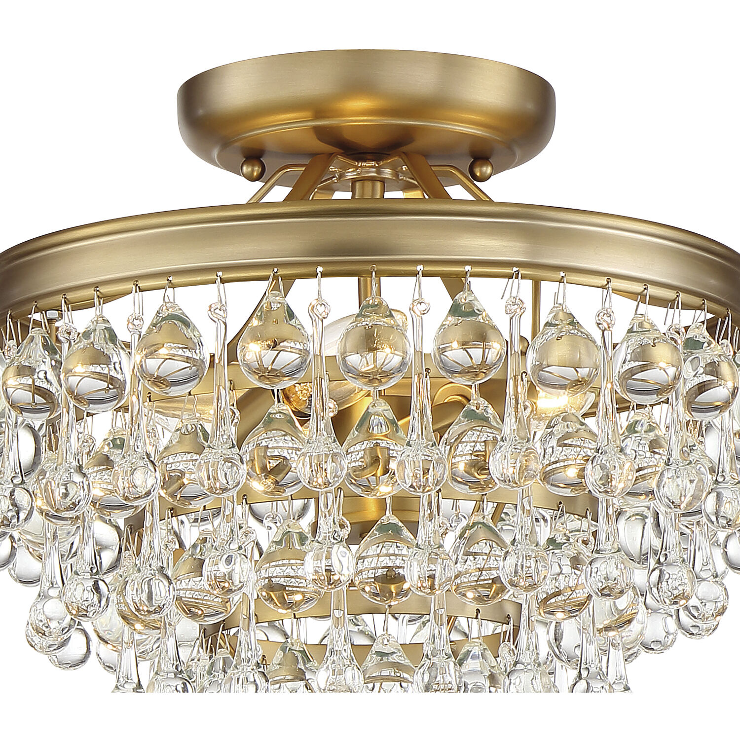 Calypso 3 Light 13 inch Vibrant Gold Semi Flush Ceiling Light