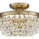 Calypso 3 Light 13 inch Vibrant Gold Semi Flush Ceiling Light