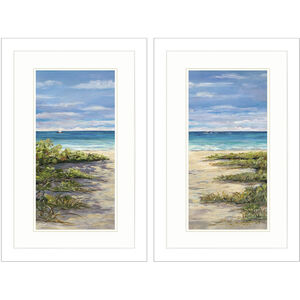 Waterside Blue and Green and Brown Framed Art