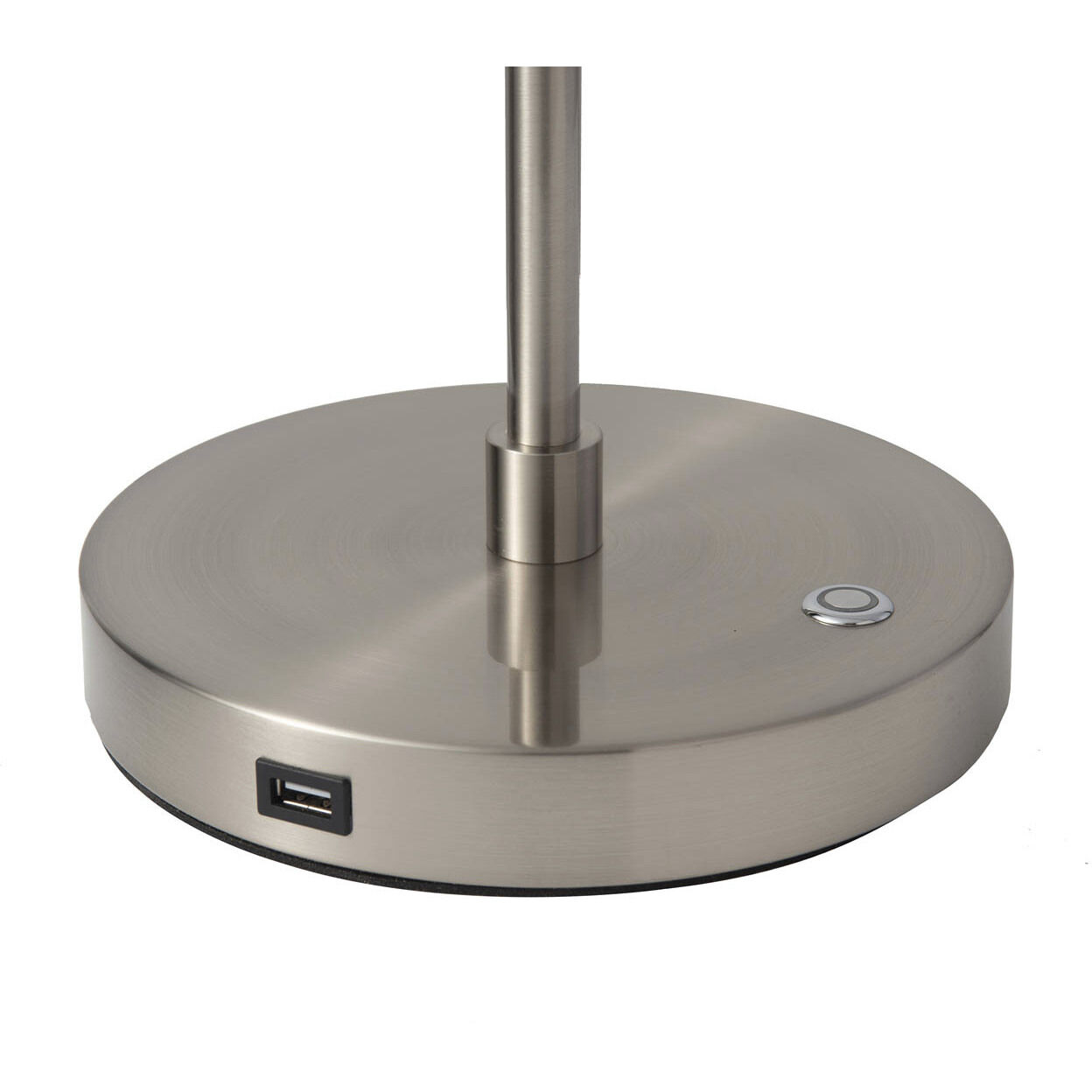 Port 35 inch 10 watt Satin Nickel and Charcoal Gray Desk Lamp Portable Light