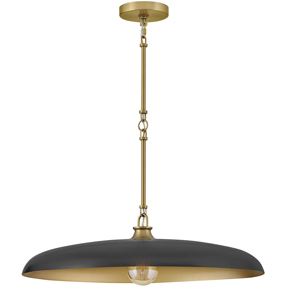 Sadie 1 Light 24 inch Lacquered Brass with Black Chandelier Ceiling Light