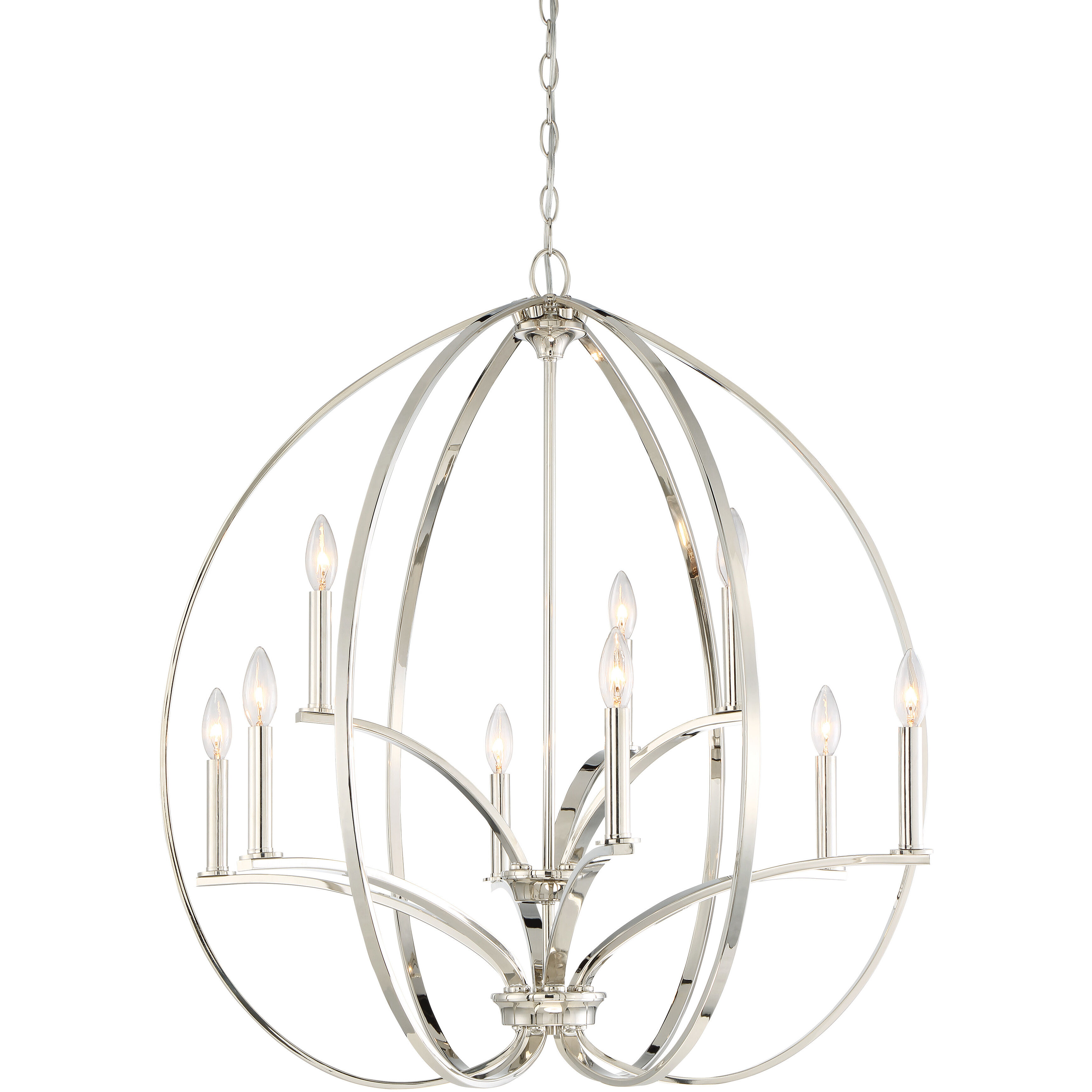 Tilbury 9 Light 30.25 inch Polished Nickel Chandelier Ceiling Light